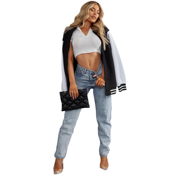 PRETTYLITTLETHING Acid Blue Mom Jeans - Picture 2 of 4